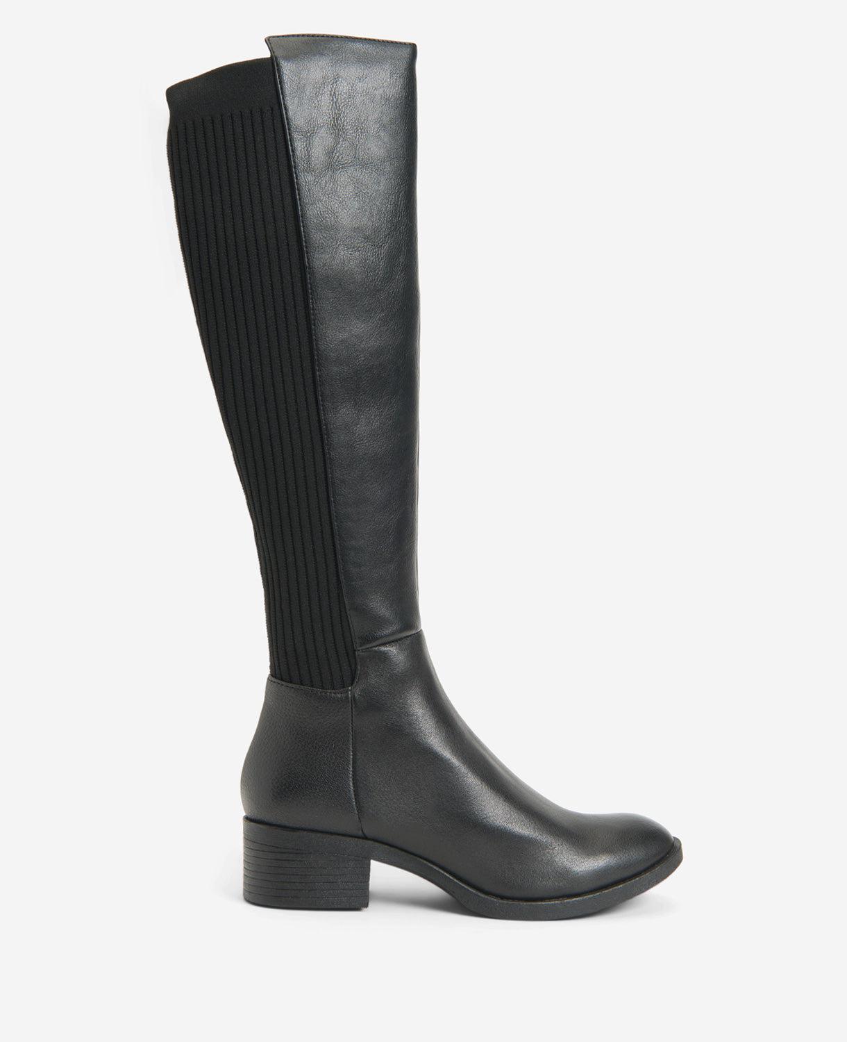 Kenneth Cole | Levon Leather & Rib Knit Knee Boot Product Image