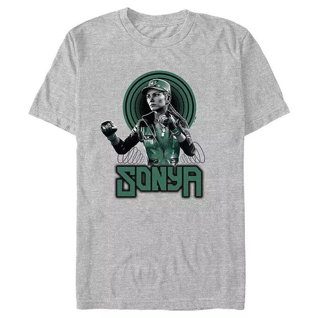 Mens Mortal Kombat Sonya MK Graphic Tee Athletic Grey Product Image