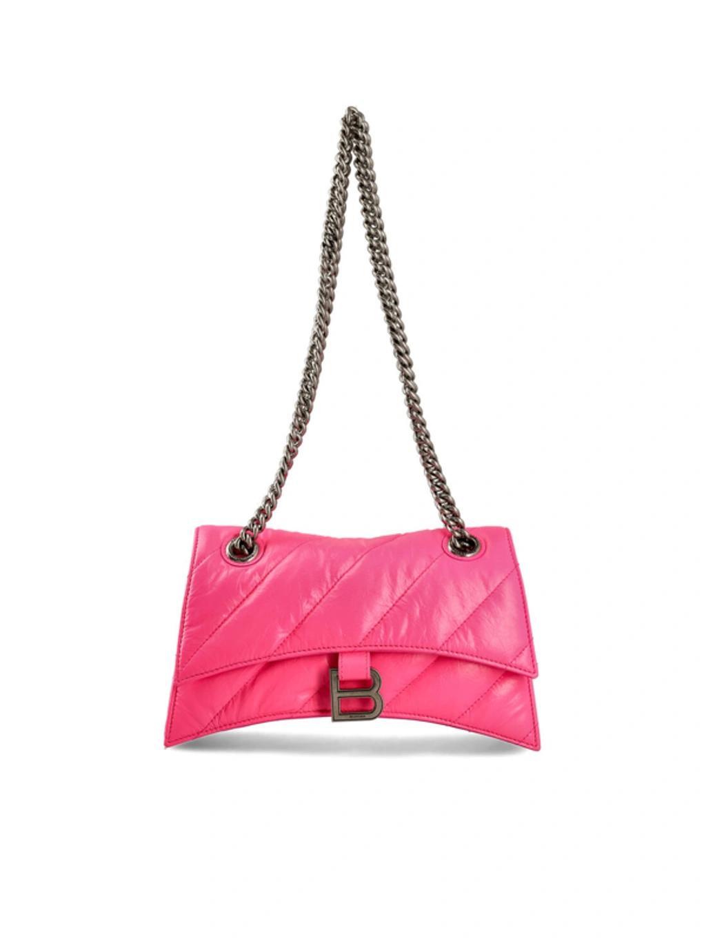 Leather Chain Bag In Pink Product Image