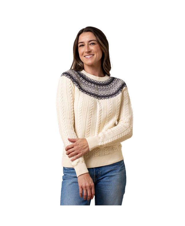 Hope & Henry Womens Organic Long Sleeve Fair Isle Cable Raglan Sweater Product Image