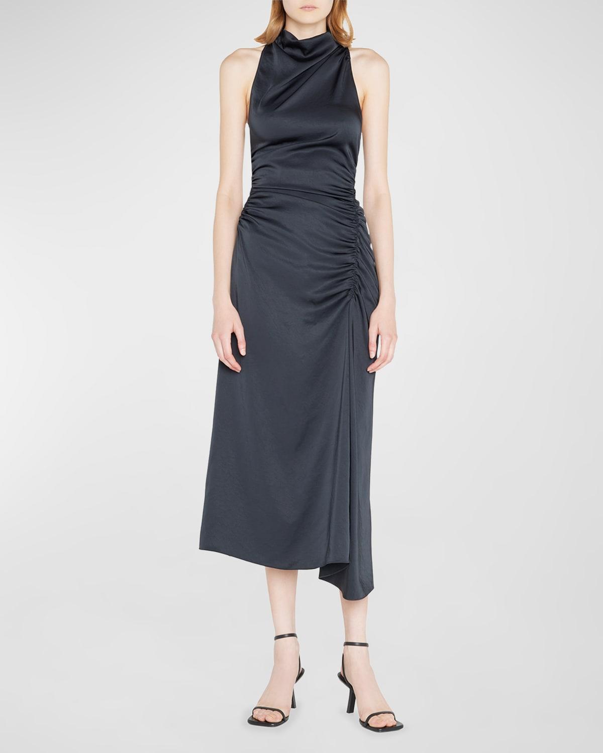 Womens Inez Ruched Mock Turtleneck Midi-Dress Product Image