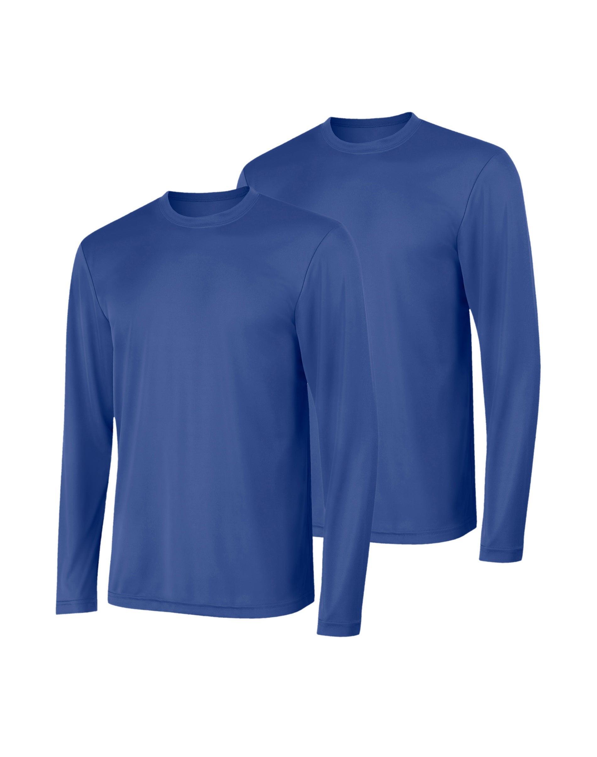 Hanes Sport Mens Cool DRI Long-Sleeve T-Shirt, 2-Pack Graphite/Navy M Product Image