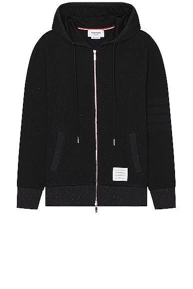 Thom Browne Zip Up Hoodie in Black Product Image