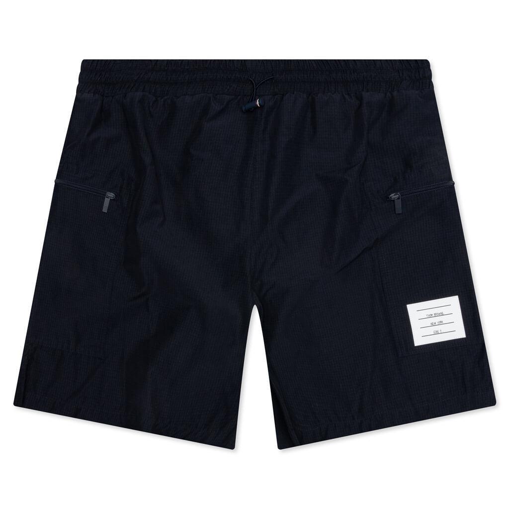 Ripstop Zip Pocket Mid Thigh Shorts - Navy Male Product Image