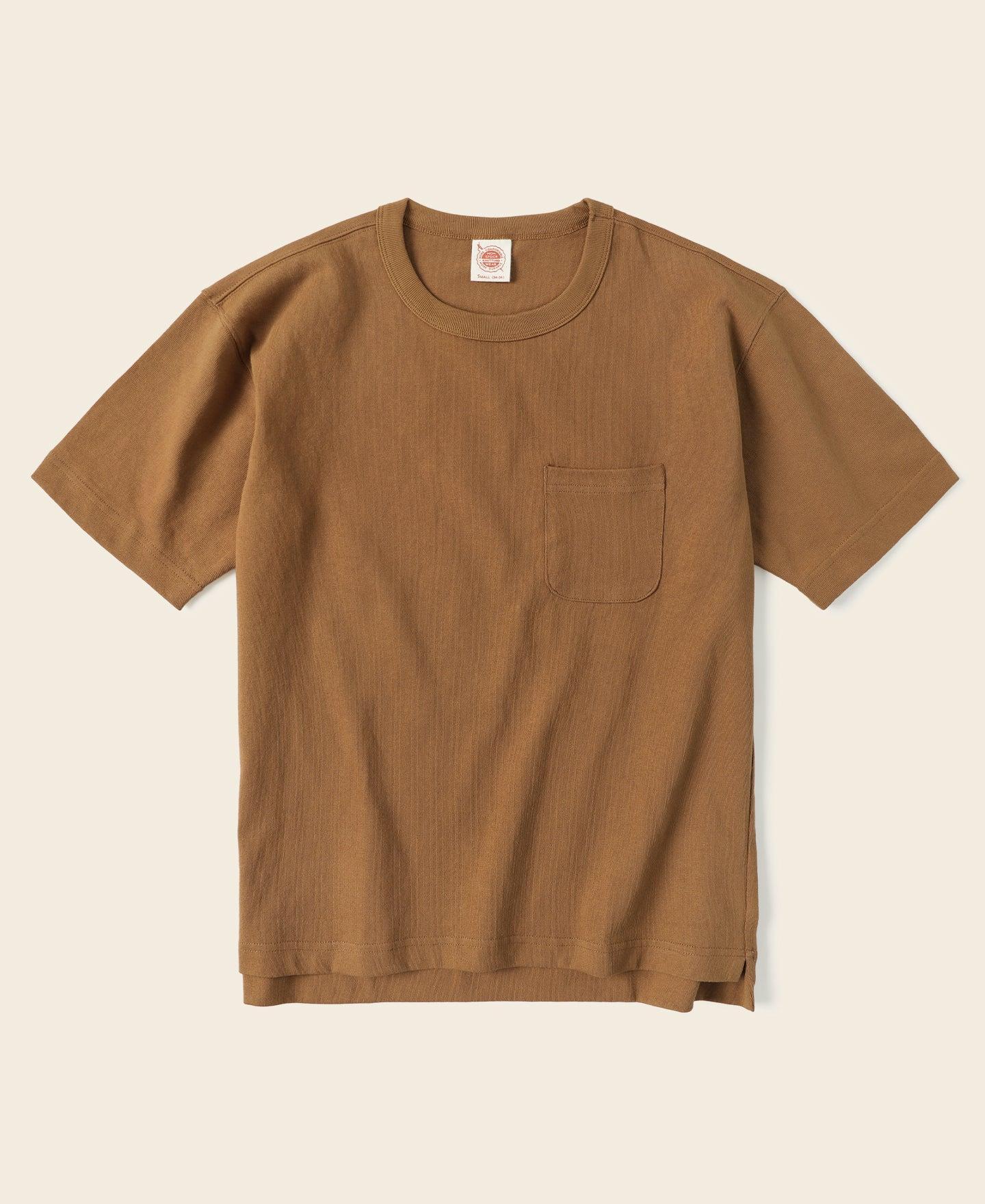 9.8 oz Cotton Classic Pocket T-Shirt - Light Brown　 Product Image