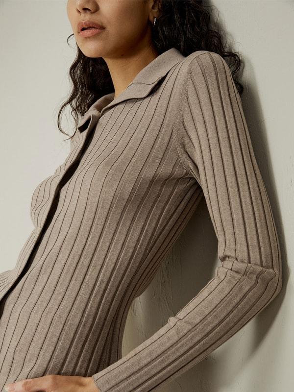 Ribbed Silk-Cashmere Blend Cardigan Product Image