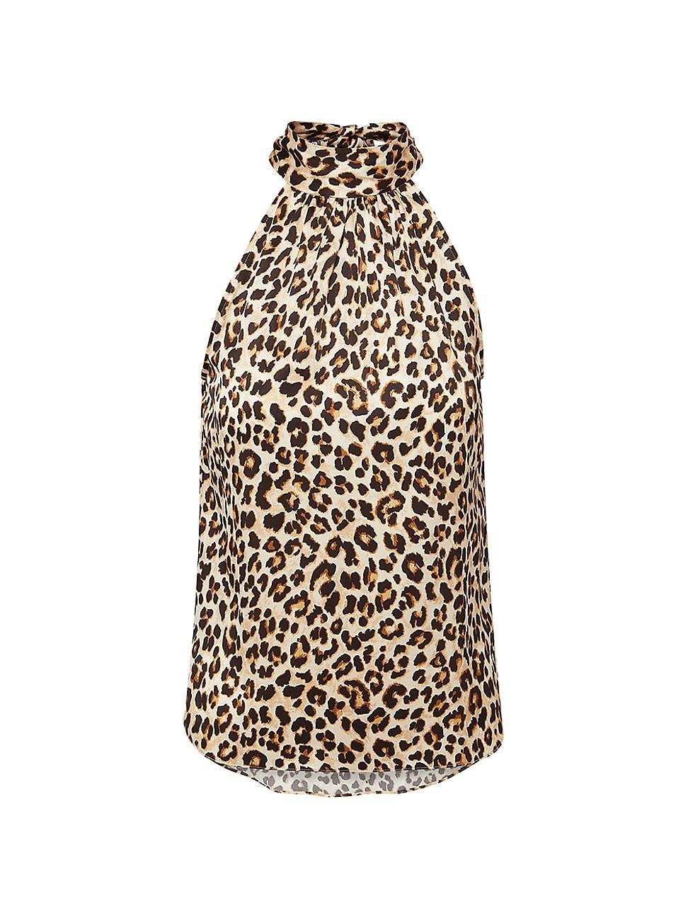 Womens Tanisha Leopard-Print Silk-Blend Tank Product Image