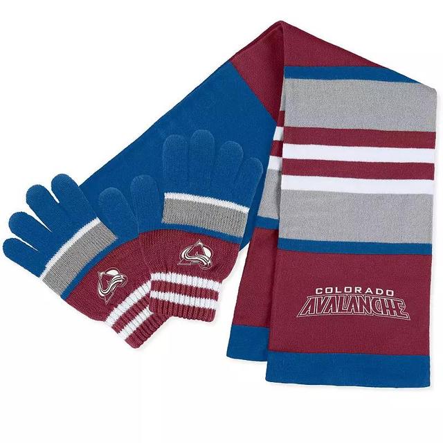 Womens WEAR by Erin Andrews Colorado Avalanche Stripe Glove & Scarf Set Product Image