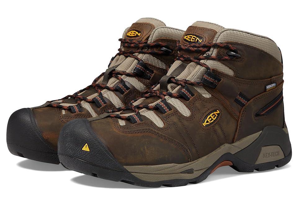 KEEN Utility Detroit XT Mid Soft Toe Waterproof (Black /Leather Brown) Men's Work Boots Product Image