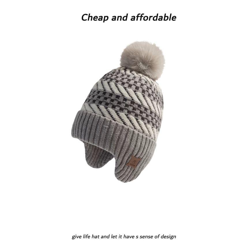 Pom Pom Knit Trapper Hat Product Image