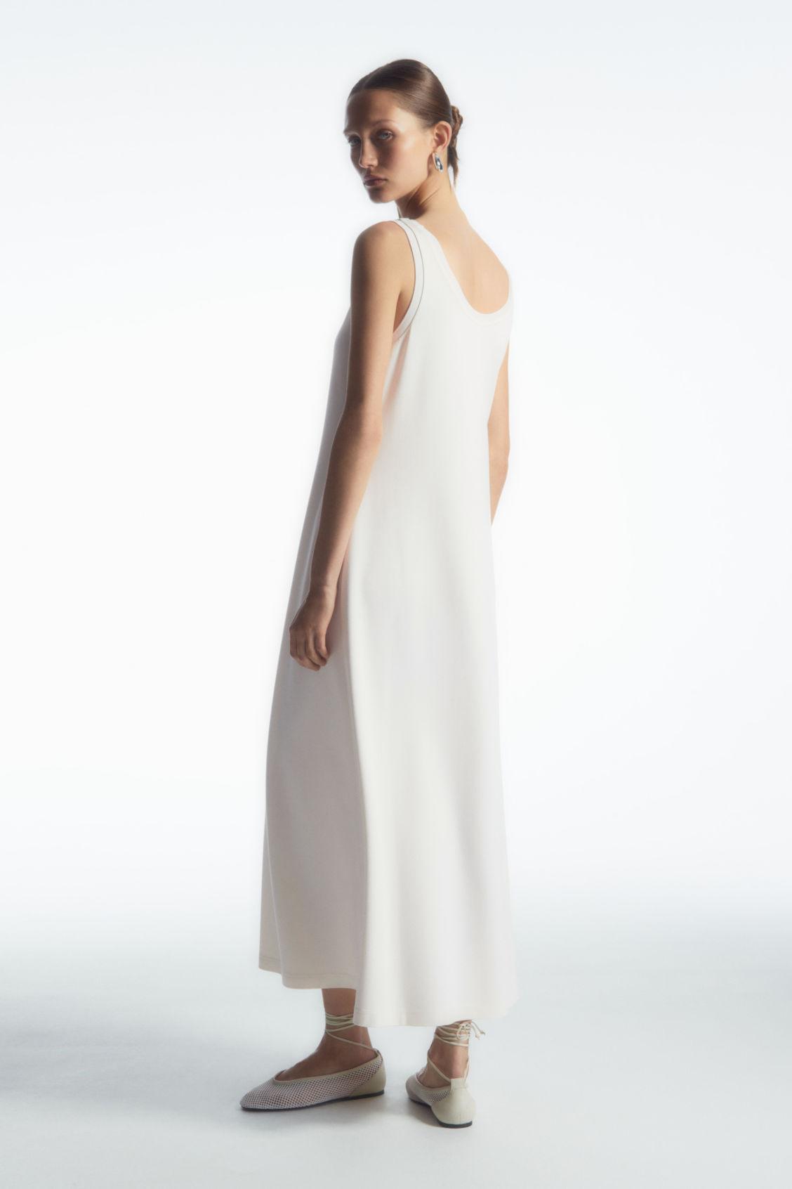 SCOOP-NECK JERSEY MIDI DRESS Product Image