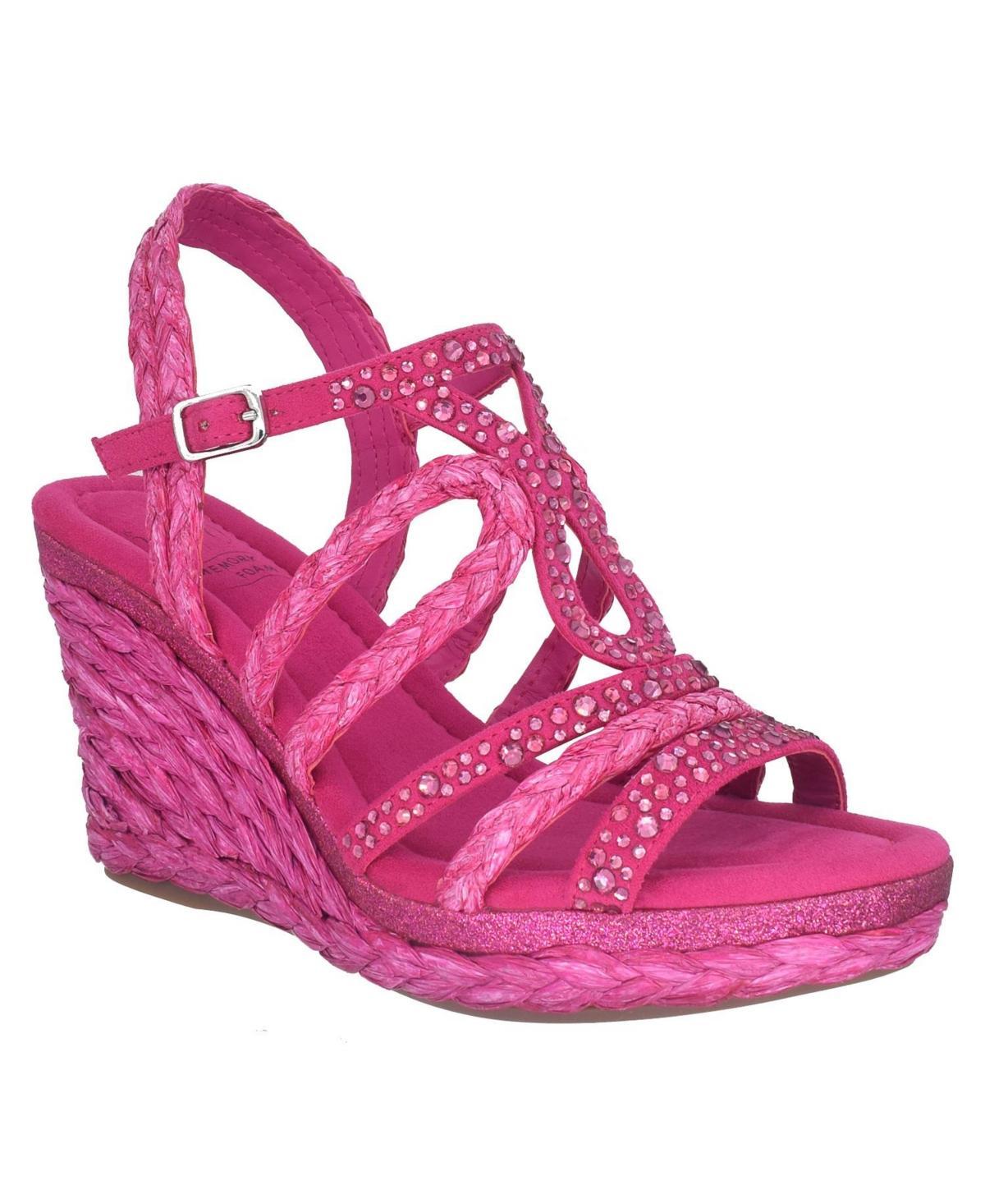 Impo Womens Omalia Raffia Platform Wedge Sandals Product Image