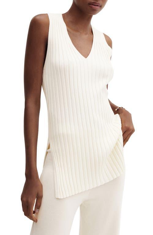 MANGO Rib V-Neck Sweater Tank Product Image