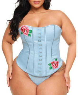 Plus Size Constantina Sweetheart Corset & G-string Set Product Image