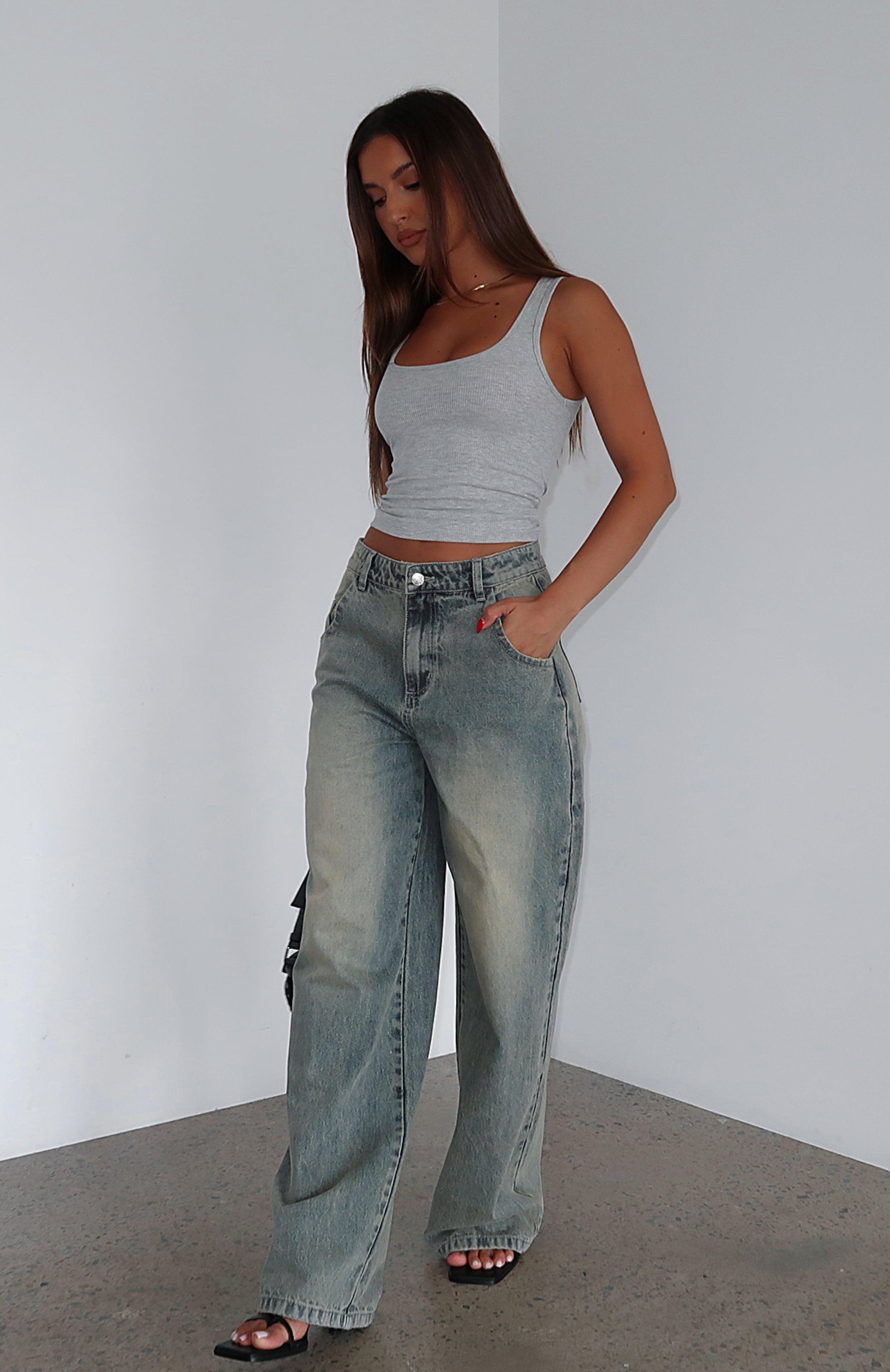 Willow Mid Rise Wide Leg Jeans Sand Product Image