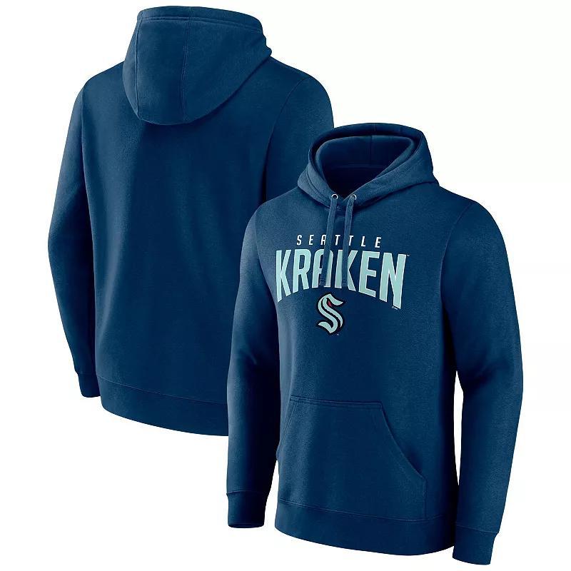 Mens Fanatics Branded Navy Seattle Kraken Special Edition 2.0 Wordmark Pullover Hoodie Krk Blue Product Image