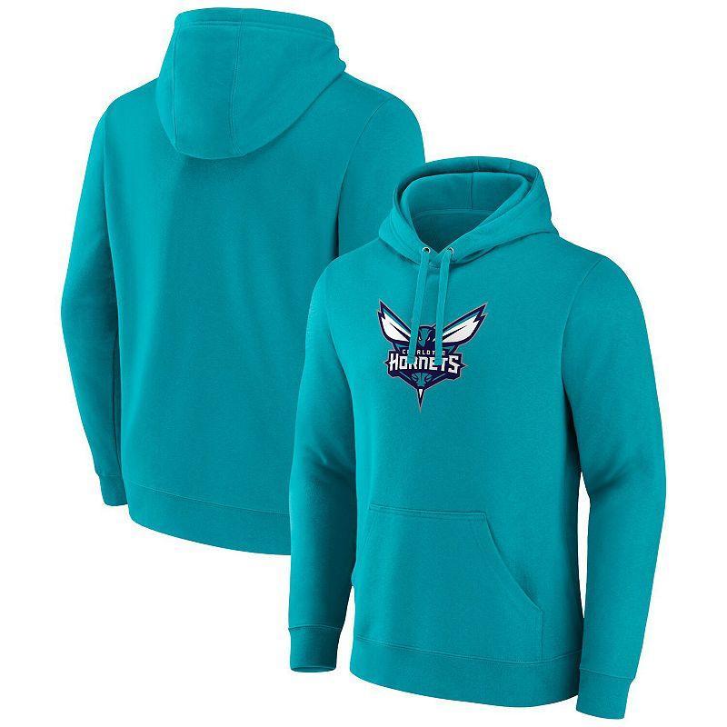 Mens Fanatics Branded  Teal Charlotte Hornets Primary Logo Pullover Hoodie Product Image