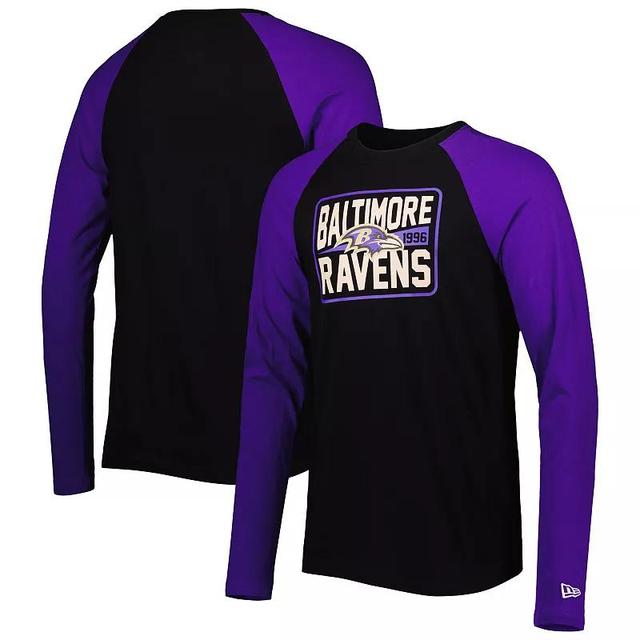 Mens New Era Black Baltimore Ravens Current Raglan Long Sleeve T-shirt Product Image