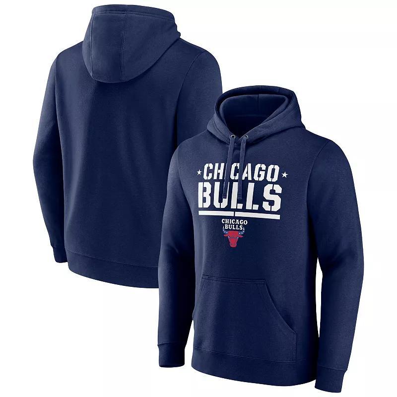 Mens Fanatics Branded Chicago Bulls Hoops For Troops Trained Pullover Hoodie Blue Product Image