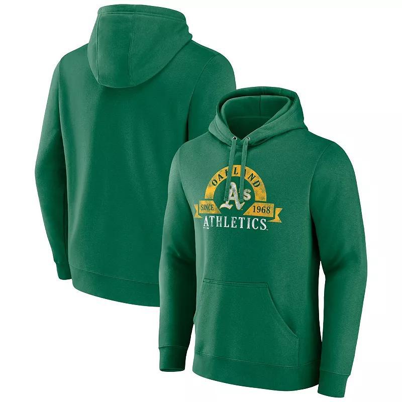 Mens Majestic Kelly Oakland Athletics Utility Pullover Hoodie Product Image