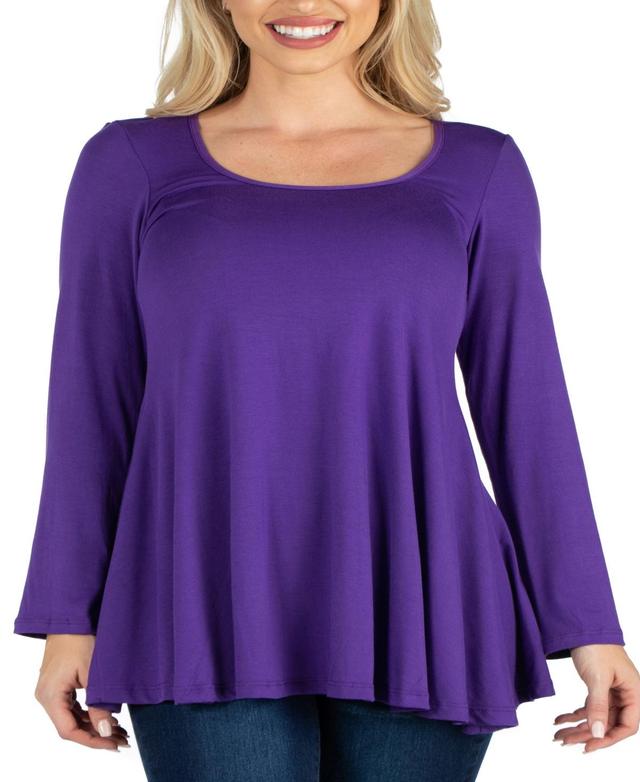 Womens Long Sleeve Swing Style Flared Tunic Top Product Image