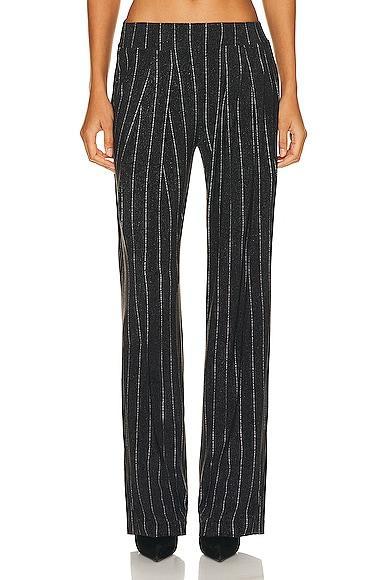 Norma Kamali Low Rise Pleated Trouser in Charcoal Product Image