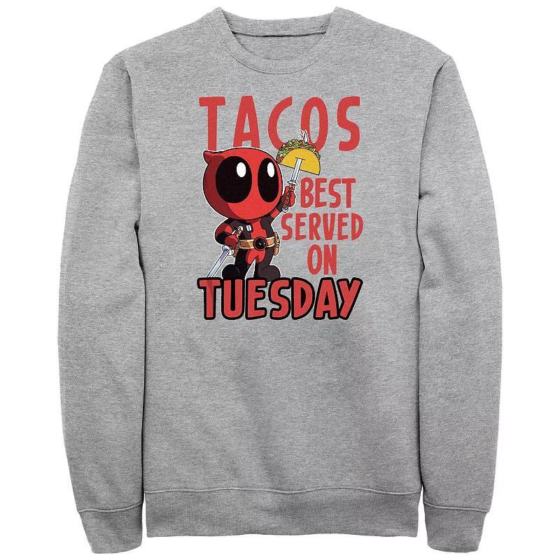 Big & Tall Marvel Deadpool Tacos Best Served On Tuesday Graphic Fleece, Mens Product Image