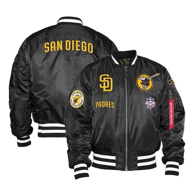 Mens New Era x Alpha Industries San Diego Padres Reversible Full-Zip Bomber Jacket Product Image