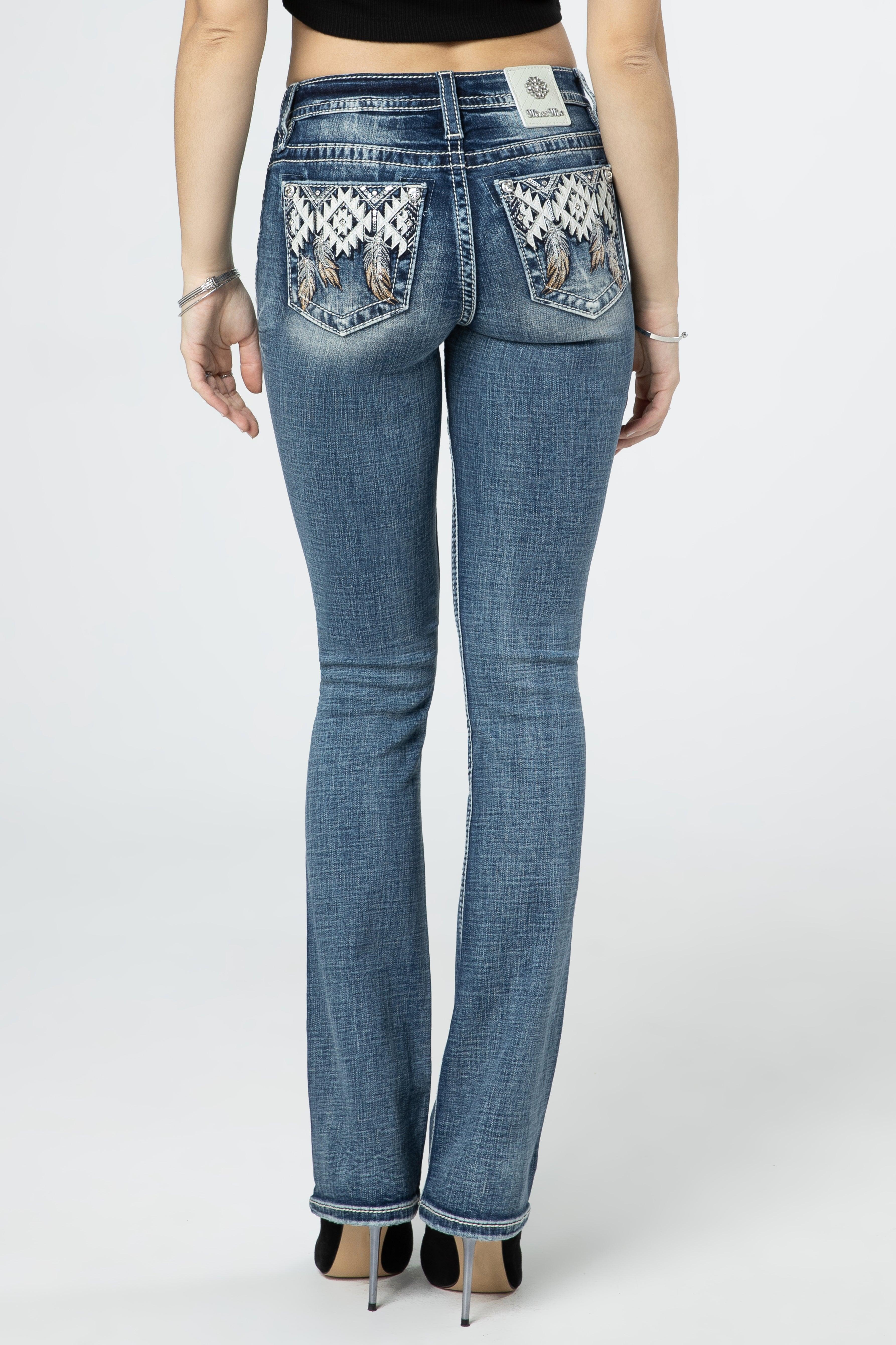 Aztec Hanging Feathers Bootcut Jeans Product Image