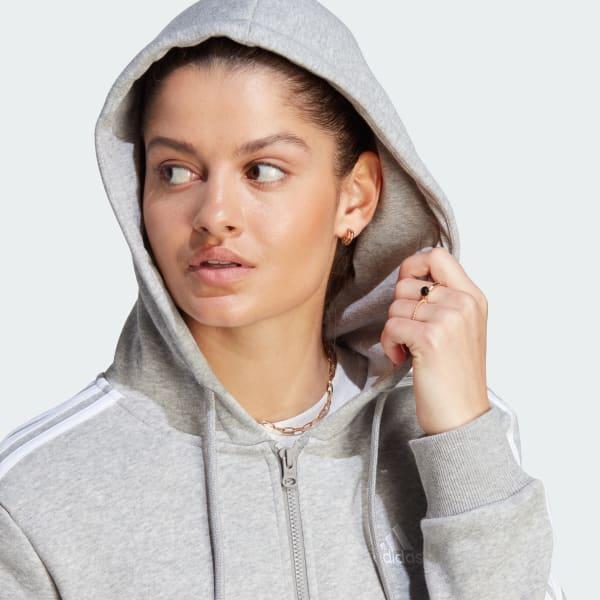 Essentials 3-Stripes Full-Zip Fleece Hoodie Product Image