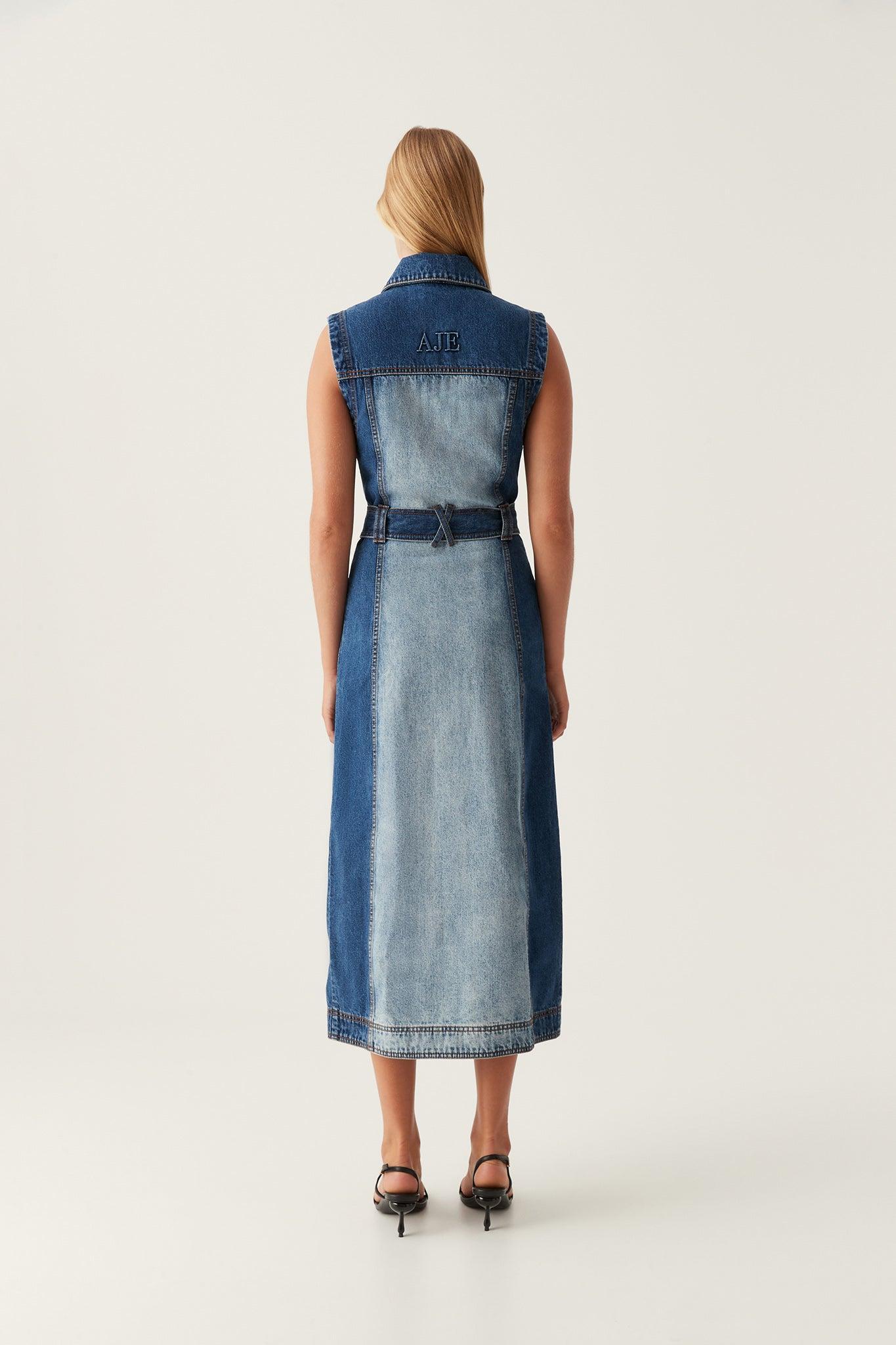 Darcie Denim Midi Dress Product Image