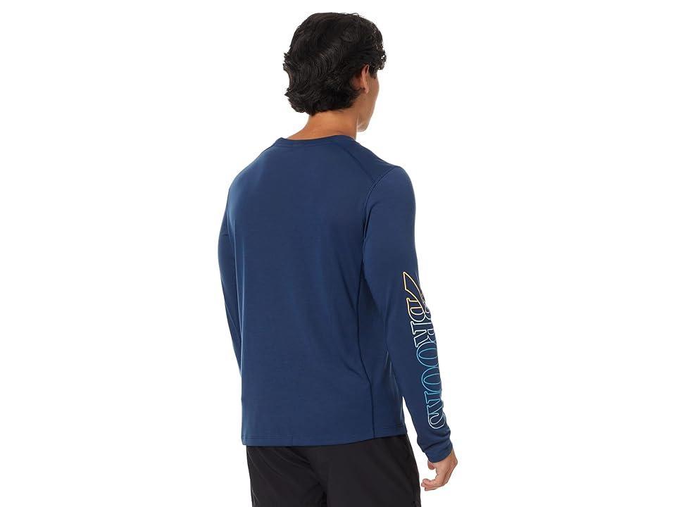 Brooks Distance Long Sleeve 3.0 Slate/Brooks Gradient) Men's Clothing Product Image