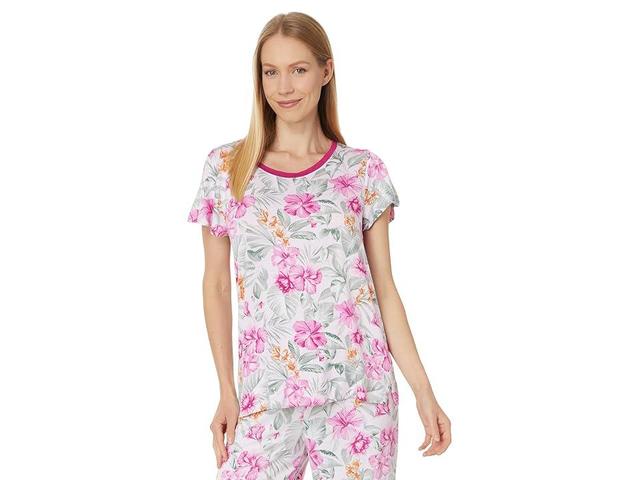 Tommy Bahama Long Pant Short Sleeve Pj Set (Blush Floral) Women's Pajama Sets Product Image