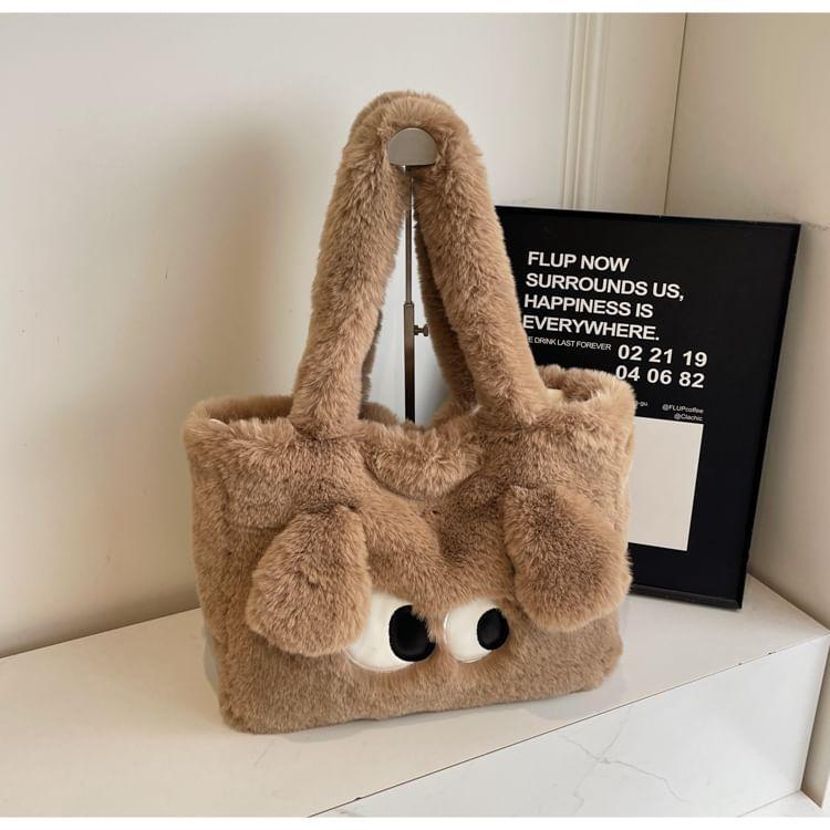 Eyes Embroidered Fluffy Tote Bag Product Image