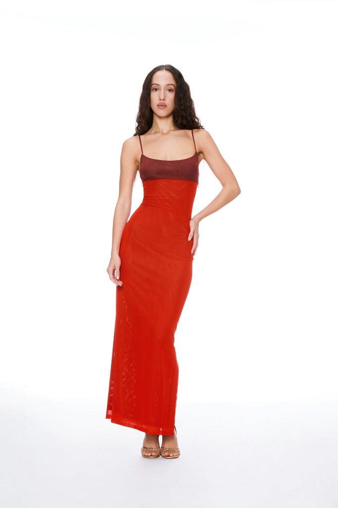 THAIS DRESS - RED AND PLUM — RED AND PLUM / XS Product Image