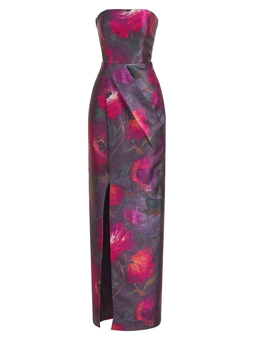 Womens Lucienne Floral Strapless Column Gown Product Image