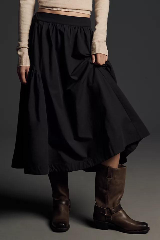 By Anthropologie Drop-Waist Midi Skirt Product Image