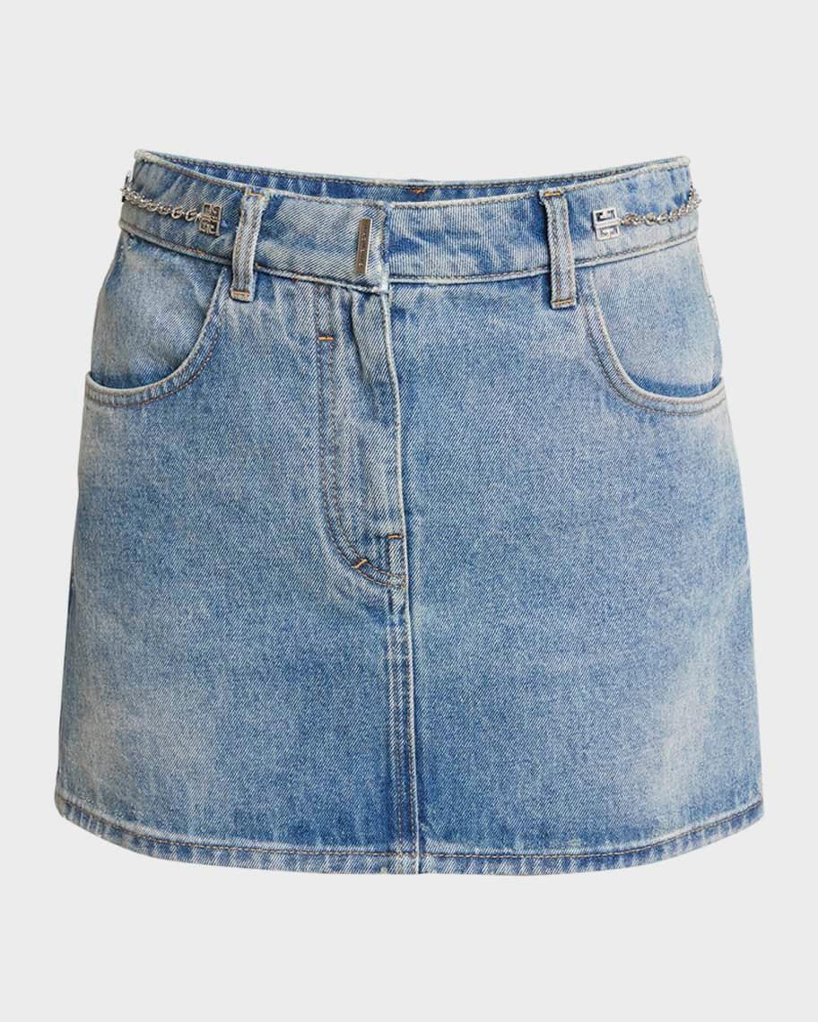 Womens Skirt In Denim With Chain Details Product Image