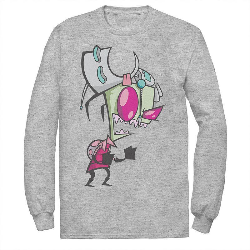 Mens Nickelodeon Invader Zim Menacing Laugh Tired Gir Portrait Long Sleeve Graphic Tee Product Image