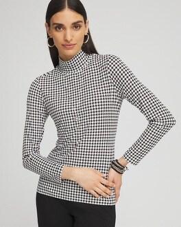 Touch of Cool™ Houndstooth Mock Neck Layering Tee Product Image