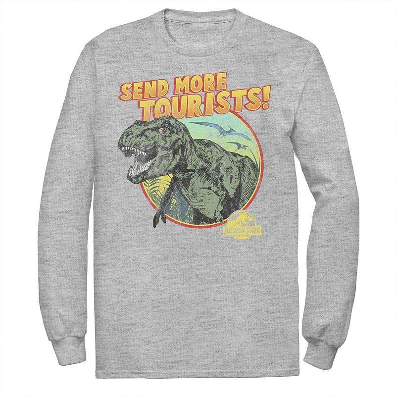 Mens Jurassic Park T-Rex Send More Tourists Tee Athletic Grey Product Image