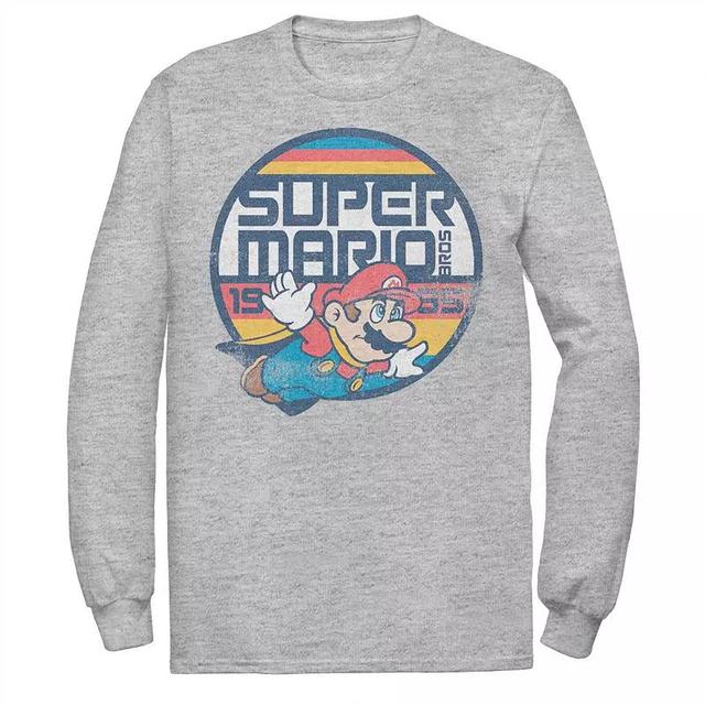 Big & Tall Nintendo Super Mario Bros Mario Flying Graphic Fleece Pullover, Mens Athletic Grey Product Image