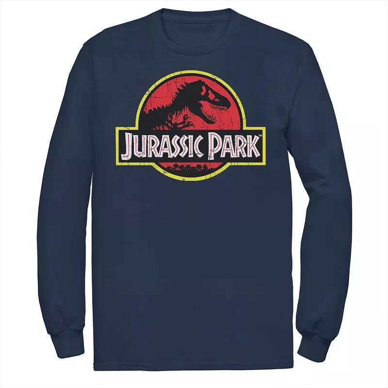 Mens Jurassic Park Classic Original Logo Tee Blue Product Image