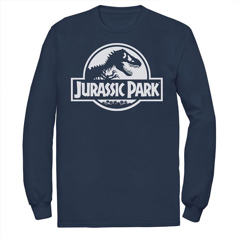 Mens Jurassic Park Beige Flat Movie Logo Tee Blue Product Image