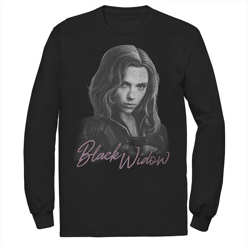 Mens Marvel Widow Movie Monochromatic Portrait Tee Product Image