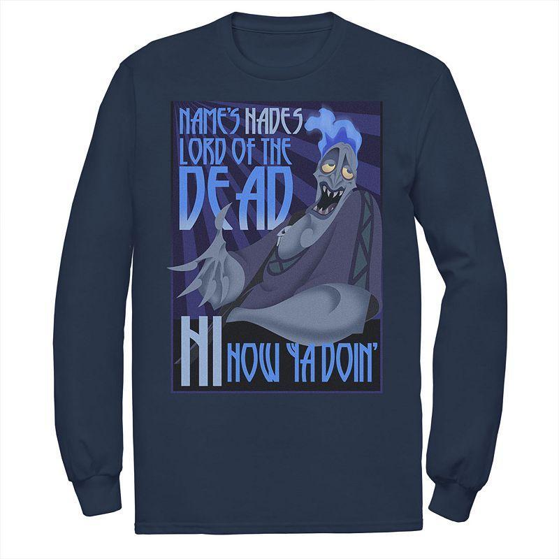 Mens Disneys Hercules The Names Hades Quote Long Sleeve Tee Blue Product Image