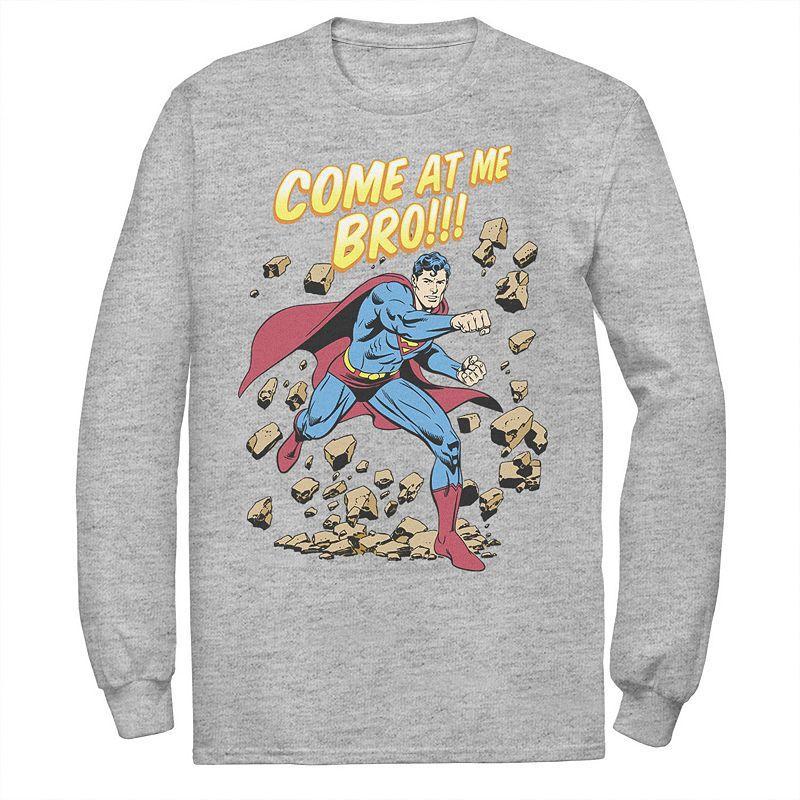 Mens DC Comics Superman Come At Me Bro Text Poster Tee Product Image