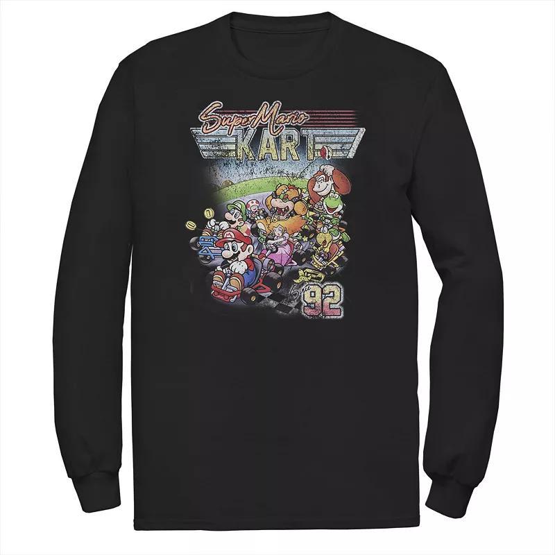 Big & Tall Nintendo Super Mario Kart Distressed Poster Long Sleeve, Mens Product Image