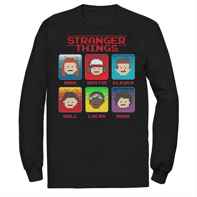 Mens Stranger Things Group Shot 8-Bit Box Up Tee Product Image