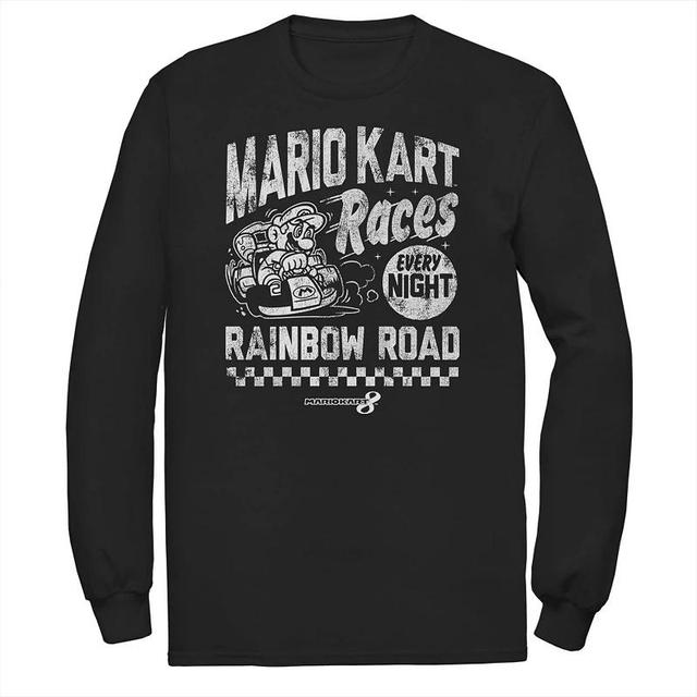 Big & Tall Nintendo Mario Kart Rainbow Road Race Announcement Poster Tee, Mens Product Image